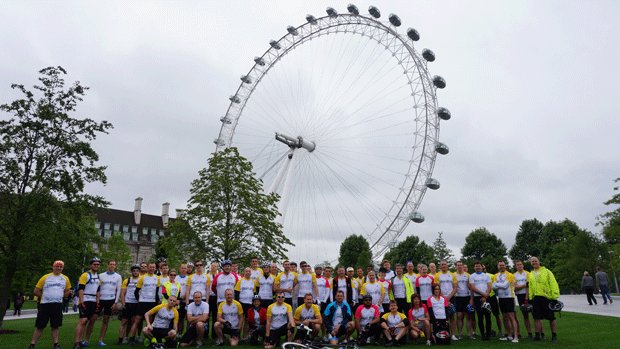 WorldPay's fundraising bike ride in London