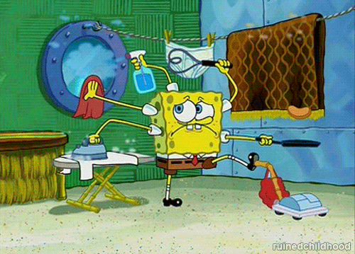 Spongebob Squarepants multitasking