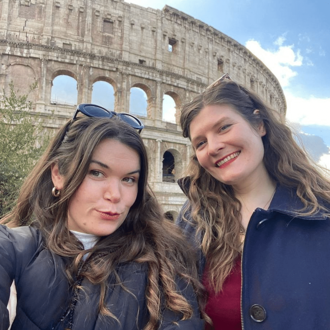 Lucy and Roisin posed for a selfie in Rome.