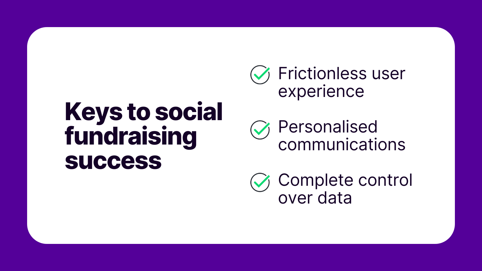 Graphic showing the Social Fundraising Keys To Success